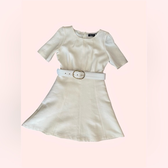 NWT Twinset Simona Barbieri belted dress in cream size S - Picture 3 of 15